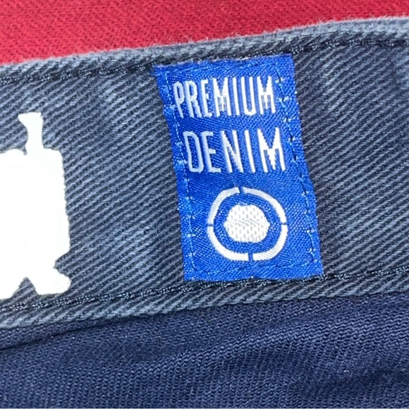 NOIZ Jeans 34 Blue Straight Leg Moto Ribbed Dark Wash Biker Street Faded Men 34 - Picture 3 of 15